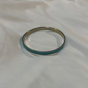 Elegant Gold and Teal Bangle Bracelet